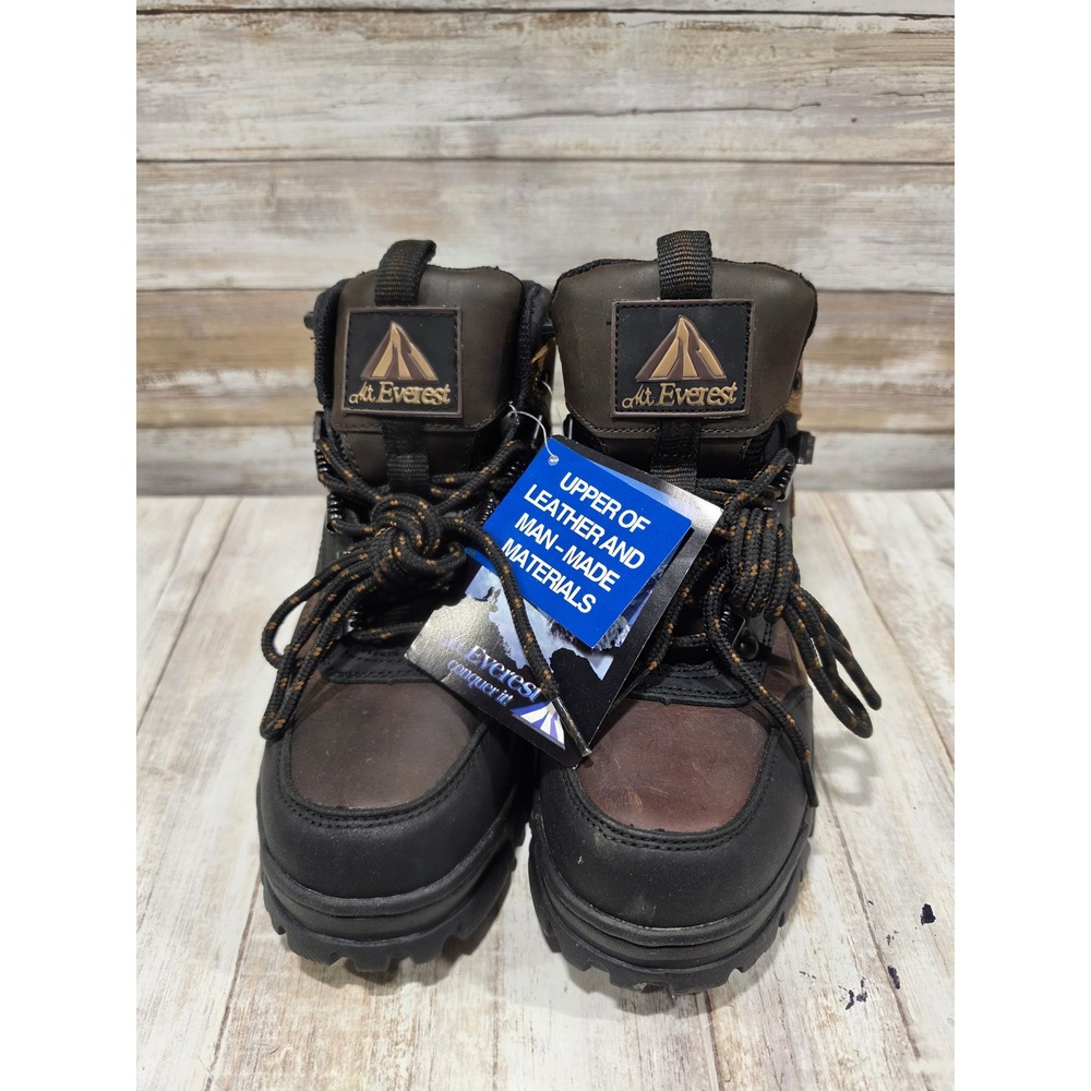 Mt Everest Britt Women Brown Leather Hiking Boots 4308509 Size 7 NEW